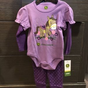 NEW John Deere baby girl set